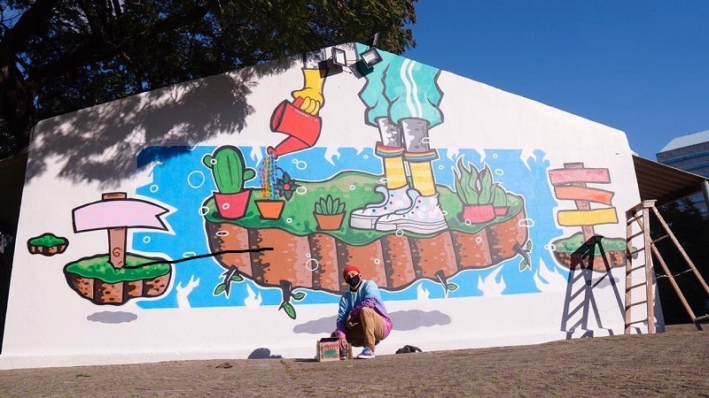 Grafite foi inaugurado na tarde desta segunda-feira no Centro Administrativo Fernando Ferrari